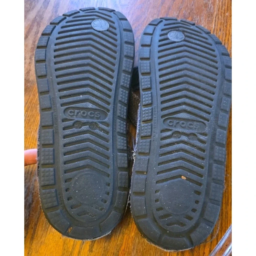 Crocs Sandals Santa Cruz Canvas‎ Flip Flops  Brown Mens Size 9 Womens 11